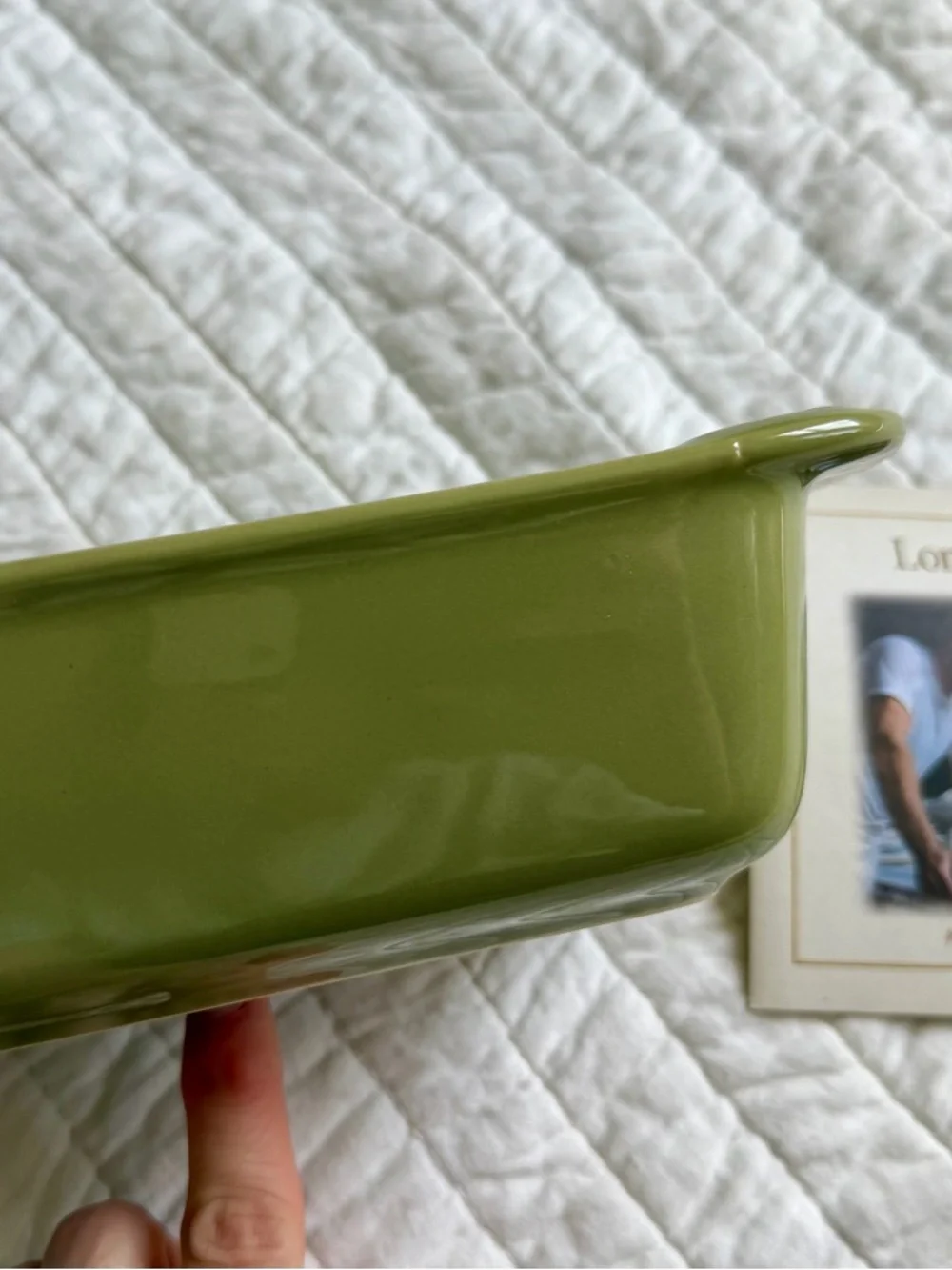 Longaberger Woven Traditions Heritage Green Rectangular Loaf Baker Dish